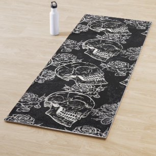 Schedels en krijt Rozen Gotische Glam Funky Grun Yogamat