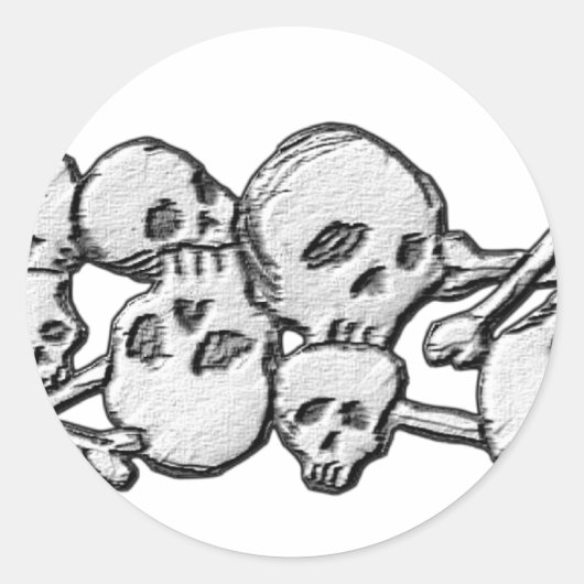 Schedels en kruisende Botten Ronde Sticker (Voorkant)