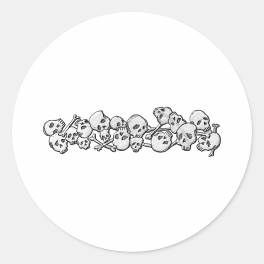 Schedels en kruisende Botten Ronde Sticker (Voorkant)