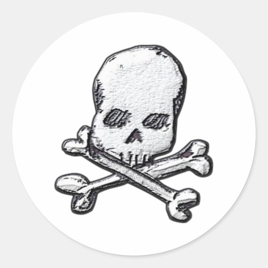 Schedels en kruisende Botten Ronde Sticker (Voorkant)