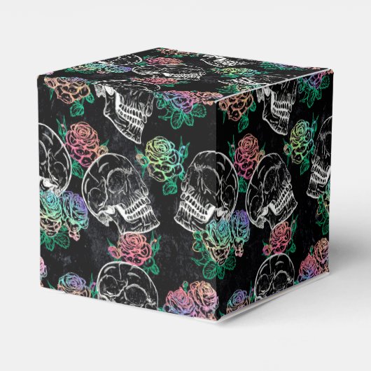 Schedels en Ombre Rozen | Gothic Glam Dank u Bedankdoosjes (Achterkant)