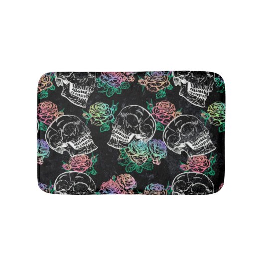 Schedels en Ombre Rozen | Gotische Glam Pastel Gru Badmat (Voorkant)