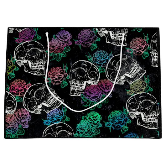 Schedels en Ombre Rozen | Gotische Glam Pastel Gru Groot Cadeauzakje (Voorkant)