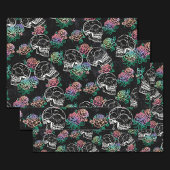 Schedels en Ombre Rozen | Gotische Glam Pastel Gru Inpakpapier Vel