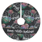 Schedels en Ombre Rozen | Gotische Glam Pastel Gru Kerstboom Rok (Voorkant)