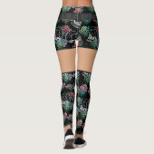 Schedels en Ombre Rozen | Gotische Glam Pastel Gru Leggings (Achterkant)