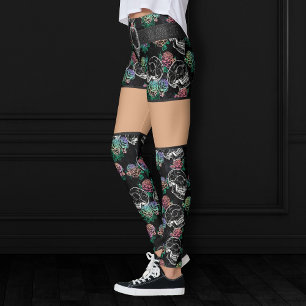 Schedels en Ombre Rozen Gotische Glam Pastel Gru Leggings