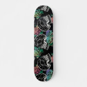 Schedels en Ombre Rozen | Gotische Glam Pastel Gru Persoonlijk Skateboard (Voorkant)