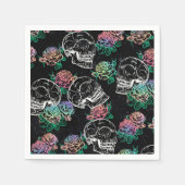 Schedels en Ombre Rozen | Gotische Glam Pastel Gru Servet (Voorkant)