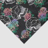 Schedels en Ombre Rozen | Gotische Glam Pastel Gru Tissuepapier (Detail)