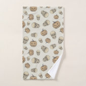Schedels en pompoenen Halloween Patroon Bad Handdoek (Handdoek)