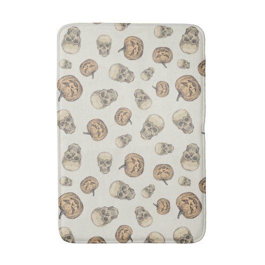 Schedels en pompoenen Halloween Patroon Badmat (Voorkant Verticaal)