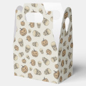 Schedels en pompoenen Halloween Patroon Bedankdoosjes (Geopend)