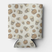 Schedels en pompoenen Halloween Patroon Blikjeskoeler (Voorkant)