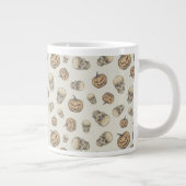 Schedels en pompoenen Halloween Patroon Grote Koffiekop (Rechts)