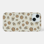 Schedels en pompoenen Halloween Patroon iPhone 15 Case (Achterkant horizontaal)