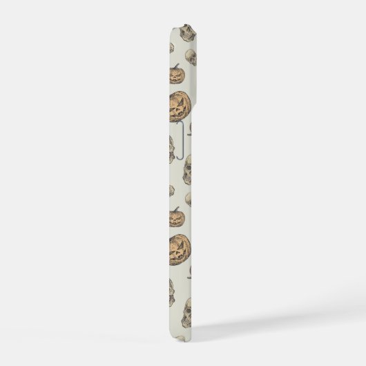 Schedels en pompoenen Halloween Patroon iPhone 15 Case (Rechterkant)
