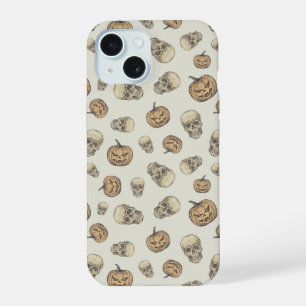 Schedels en pompoenen Halloween Patroon iPhone 15 Case