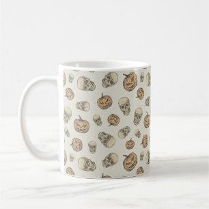 Schedels en pompoenen Halloween Patroon Koffiemok