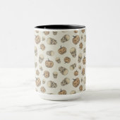 Schedels en pompoenen Halloween Patroon Mok (Midden)