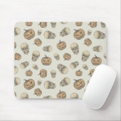 Schedels en pompoenen Halloween Patroon Muismat (Met muis)