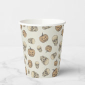Schedels en pompoenen Halloween Patroon Papieren Bekers (Links)