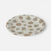 Schedels en pompoenen Halloween Patroon Papieren Bordje (Gekanteld)