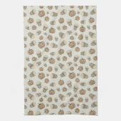 Schedels en pompoenen Halloween Patroon Theedoek (Verticaal)