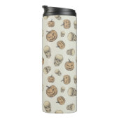 Schedels en pompoenen Halloween Patroon Thermosbeker (Geroteerd rechts)