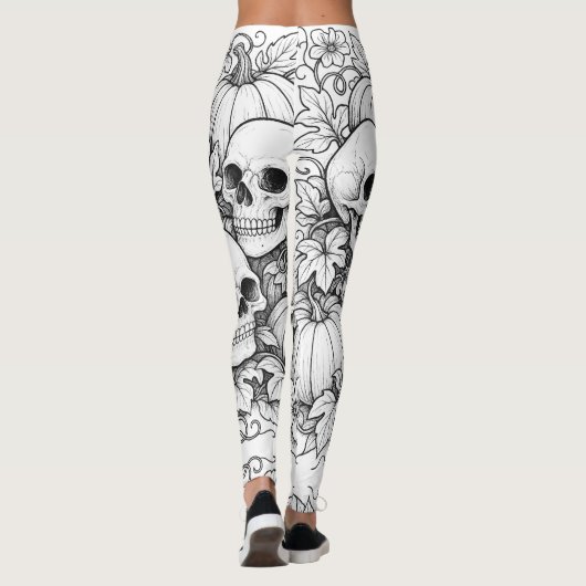 Schedels en pompoenen leggings (Achterkant)