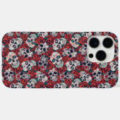 Schedels en Rode Rozen Case-Mate iPhone Case (Achterkant (horizontaal))