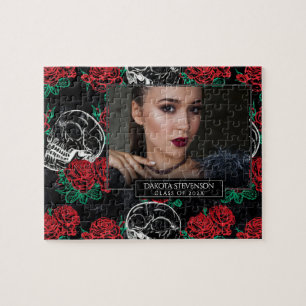 Schedels en rode rozen Glam Gothic Afstuderen Fo Legpuzzel