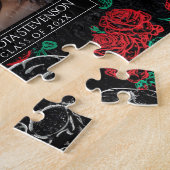 Schedels en rode rozen | Glam Gothic Afstuderen Fo Legpuzzel (Zijkant)