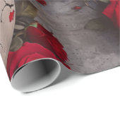Schedels en rode rozen inpakpapier (Rol Hoek)