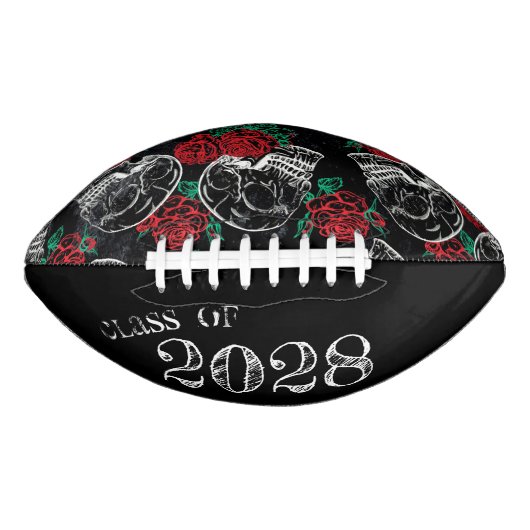 Schedels en rode rozen | Modern Gothic Glam Afstud American Football (Voorkant)