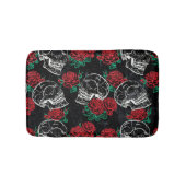 Schedels en rode rozen | Modern Gotisch Glam Grung Badmat (Voorkant)