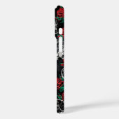 Schedels en rode rozen | Modern Gotisch Glam Grung Case-Mate iPhone Case (Achterkant / Links)