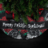 Schedels en rode rozen | Modern Gotisch Glam Grung Kerstboom Rok