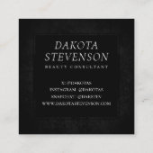 Schedels en rode rozen | Modern Gotisch Glam Monog Vierkante Visitekaartje (Achterkant)