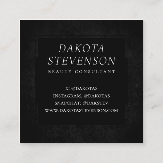 Schedels en rode rozen | Modern Gotisch Glam Monog Vierkante Visitekaartje (Achterkant)