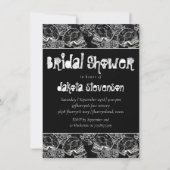 Schedels en rode rozen | Modern Gotisch Vrijgezell Kaart (Voorkant)