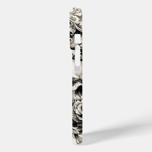  schedels en Rozen Case-Mate iPhone Case (Achterkant / Links)