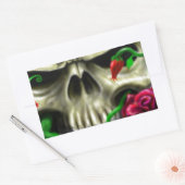 Schedels en Rozen Custom Airbrush Original Artist Rechthoekige Sticker (Envelop)
