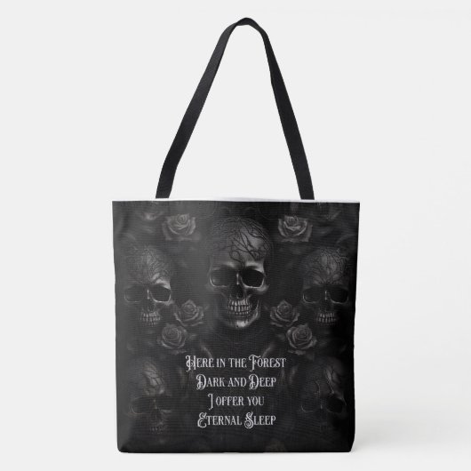 Schedels en Rozen Eeuwige Slaap Tote Bag (Voorkant)