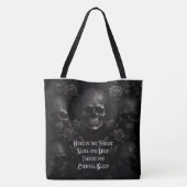 Schedels en Rozen Eeuwige Slaap Tote Bag (Achterkant)
