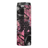 Schedels en Rozen Gold Silver Glitter Halloween Thermosbeker (Achterkant)