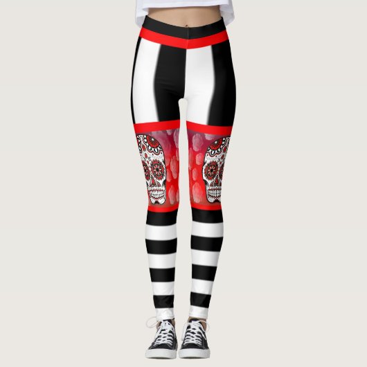 Schedels En Rozen Leggings (Voorkant)