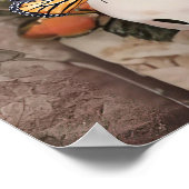 Schedels en Rozen met vlinderaccenten Poster (Hoek)