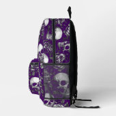 Schedels en Rozen Paarse Bedrukte Rugzak (Rechts)