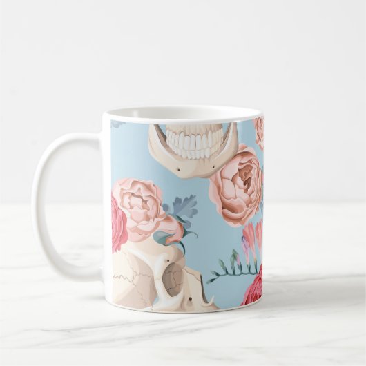 Schedels en Rozen Patroon Koffiemok (Links)